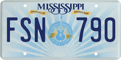 MS license plate FSN790