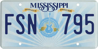 MS license plate FSN795