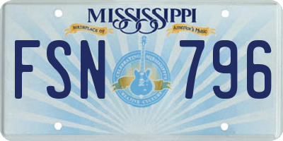 MS license plate FSN796