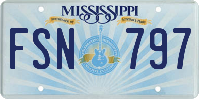 MS license plate FSN797