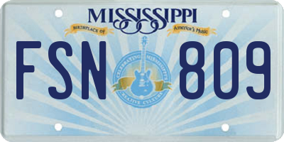 MS license plate FSN809