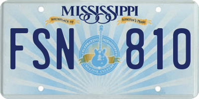 MS license plate FSN810