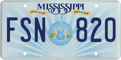 MS license plate FSN820