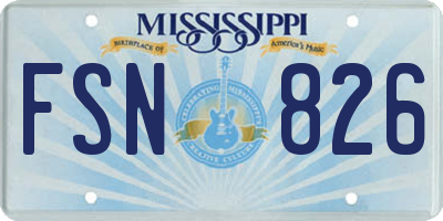 MS license plate FSN826
