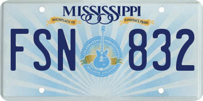 MS license plate FSN832
