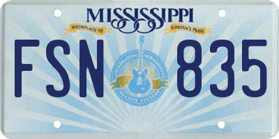 MS license plate FSN835