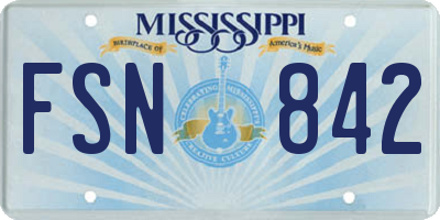 MS license plate FSN842