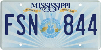 MS license plate FSN844