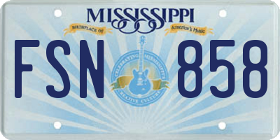 MS license plate FSN858