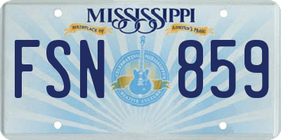 MS license plate FSN859