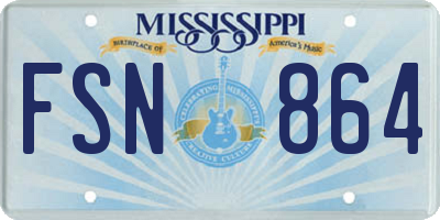 MS license plate FSN864