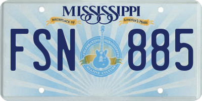 MS license plate FSN885