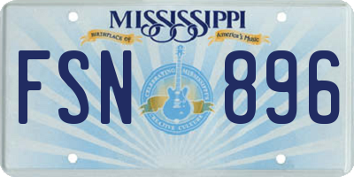 MS license plate FSN896