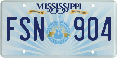 MS license plate FSN904
