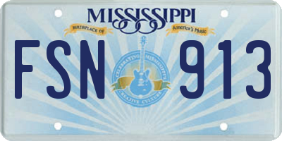 MS license plate FSN913