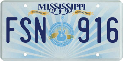 MS license plate FSN916
