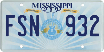 MS license plate FSN932