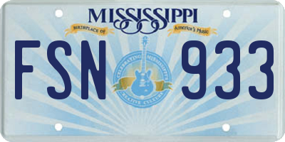 MS license plate FSN933