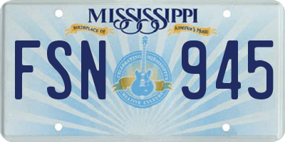 MS license plate FSN945