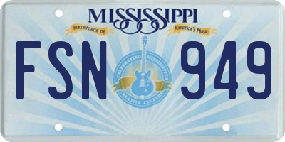 MS license plate FSN949