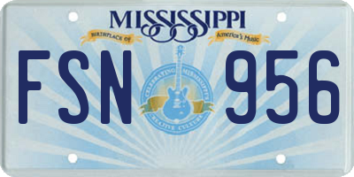 MS license plate FSN956