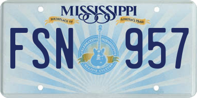 MS license plate FSN957
