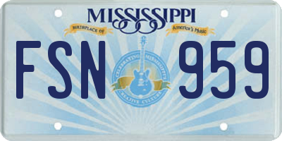 MS license plate FSN959