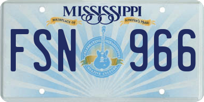 MS license plate FSN966
