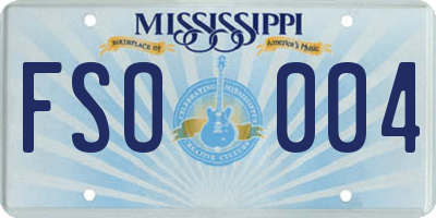 MS license plate FSO004