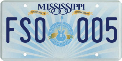 MS license plate FSO005