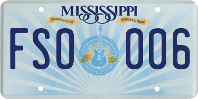 MS license plate FSO006
