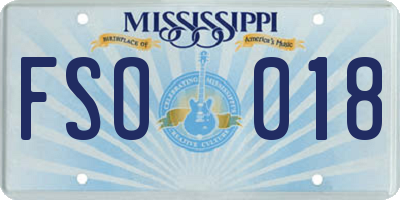MS license plate FSO018