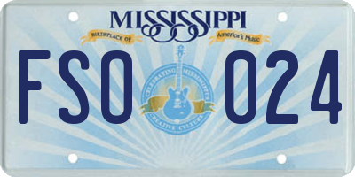 MS license plate FSO024