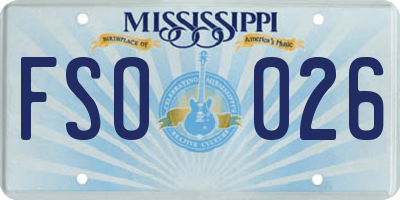 MS license plate FSO026