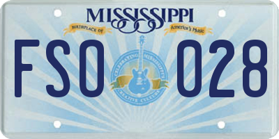 MS license plate FSO028