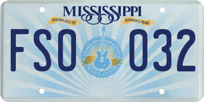 MS license plate FSO032