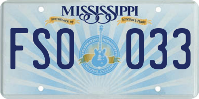 MS license plate FSO033