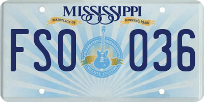 MS license plate FSO036