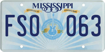 MS license plate FSO063