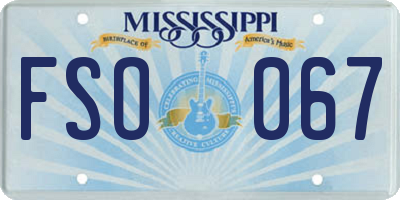 MS license plate FSO067