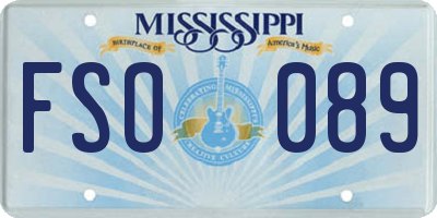 MS license plate FSO089