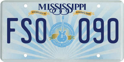MS license plate FSO090
