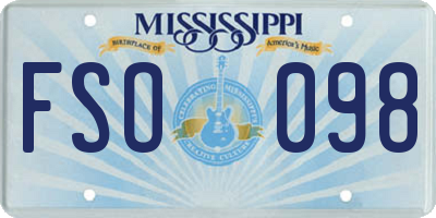 MS license plate FSO098