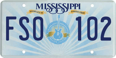 MS license plate FSO102