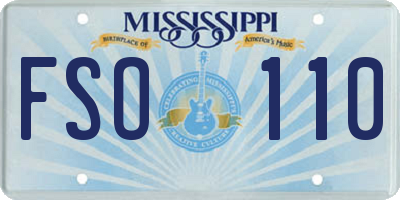 MS license plate FSO110