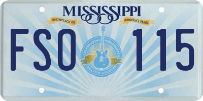 MS license plate FSO115