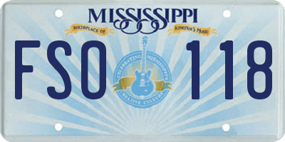 MS license plate FSO118