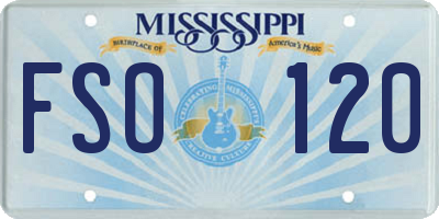 MS license plate FSO120
