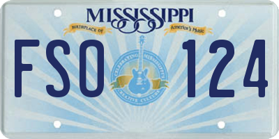MS license plate FSO124