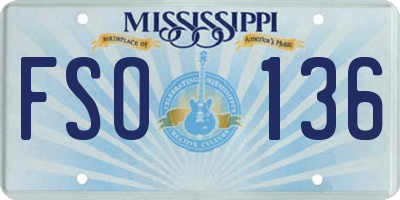 MS license plate FSO136